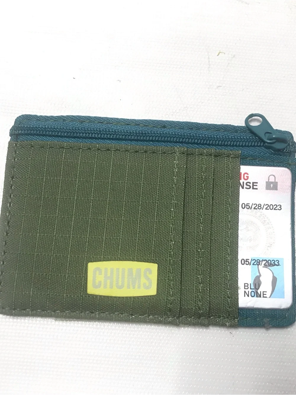Chums Bandit Zip Wallet RFID Blocking Card Green Blue Teal Turquoise New E29 EP